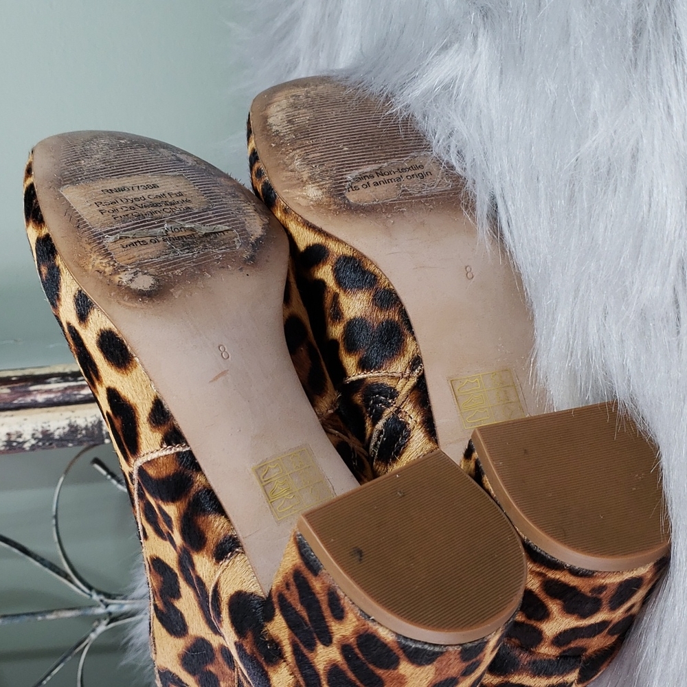 Madewell Leopard Calf Skin Leather Booties size 8 - Picture 6 of 6